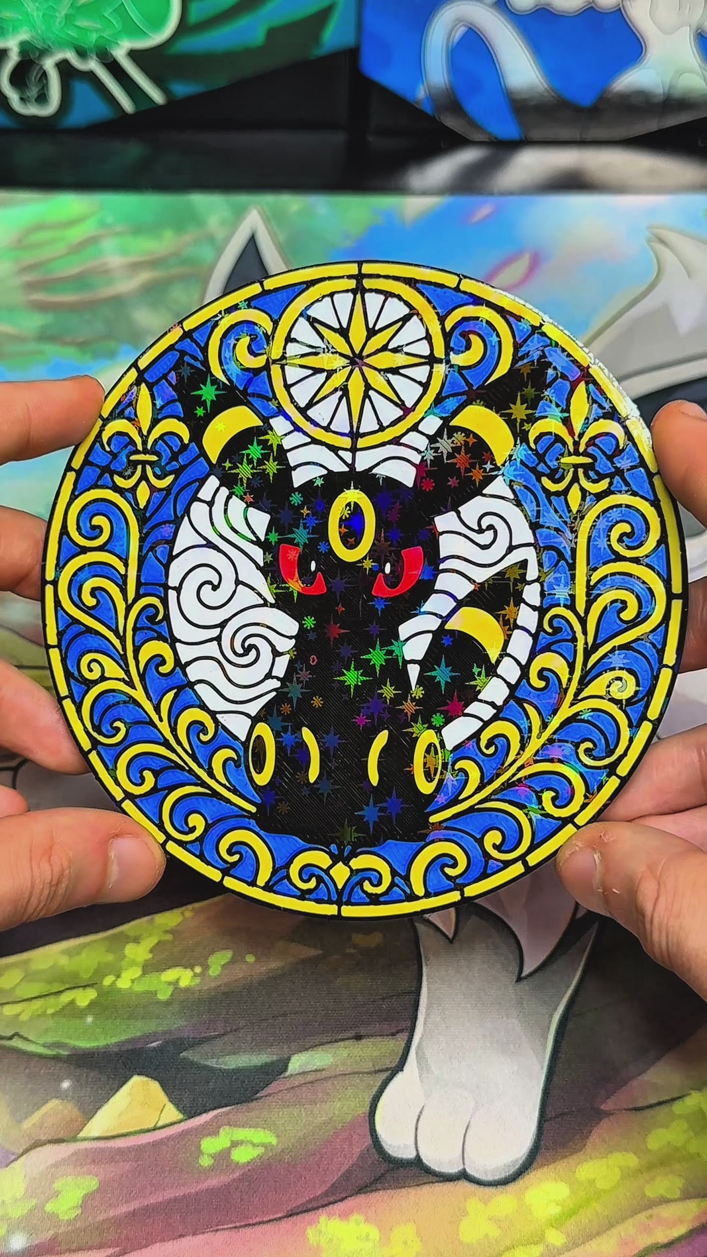 Nachtara #197 – Holo Mosaik-Dekoplatte | 3D-Druck | Dekoratives Sammlerstück | Fan-Made