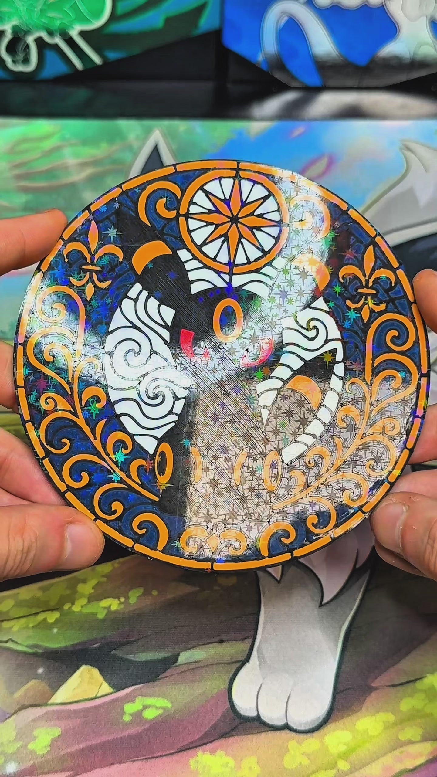 Nachtara #197 – Holo Mosaik-Dekoplatte | 3D-Druck | Dekoratives Sammlerstück | Fan-Made