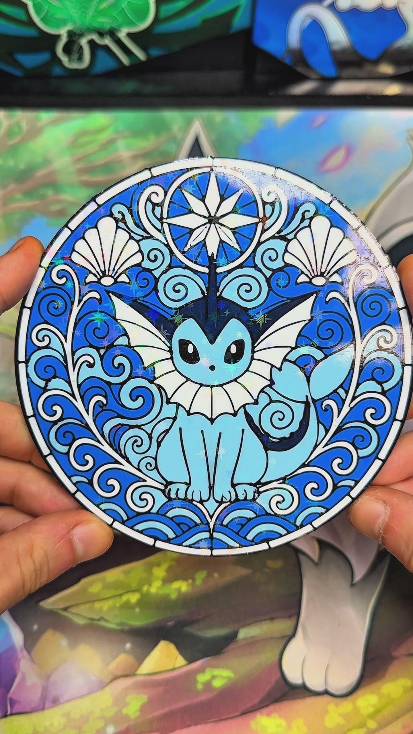 Aquana #134 – Holo Mosaik-Dekoplatte | 3D-Druck | Dekoratives Sammlerstück | Fan-Made