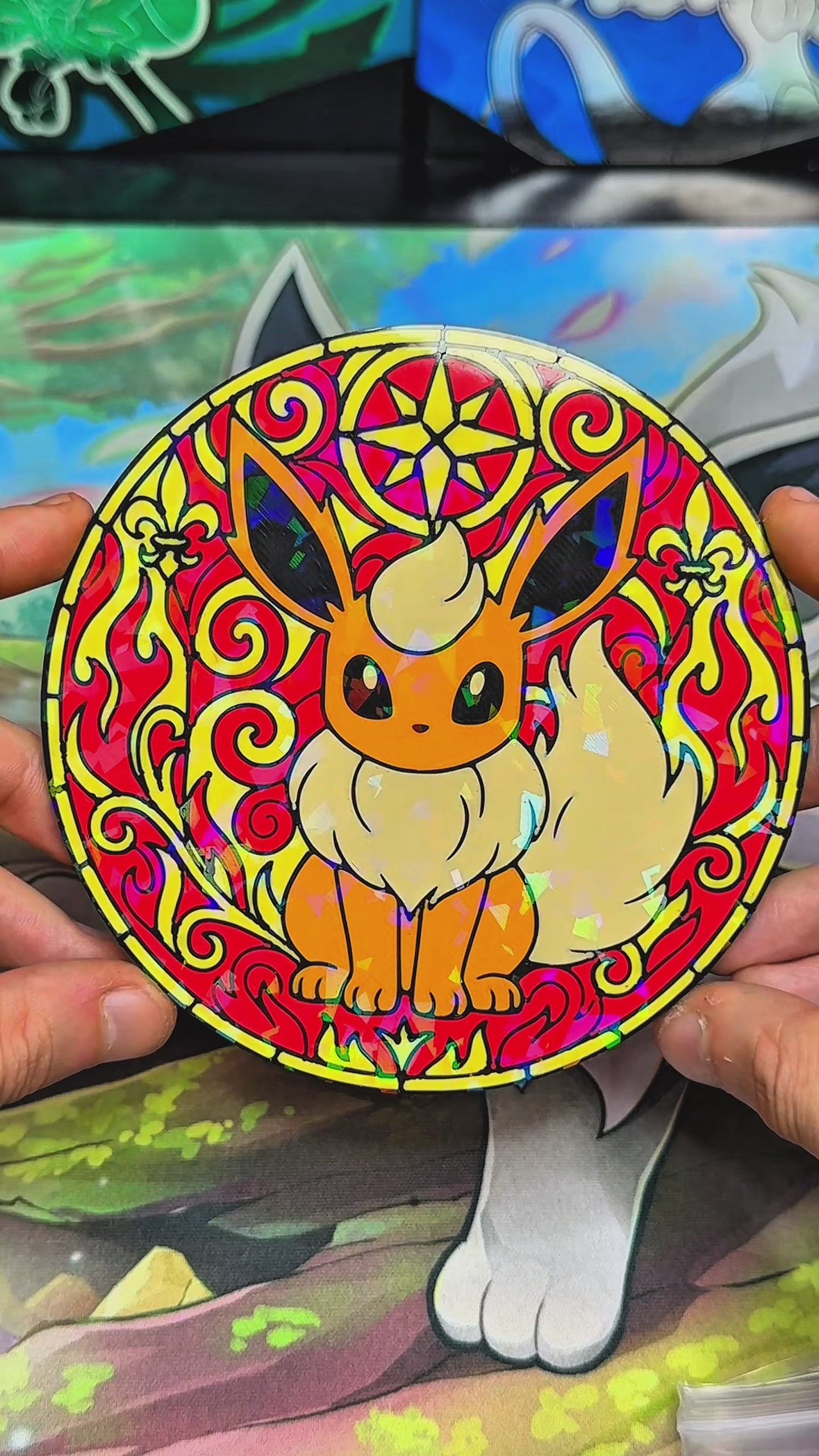 Flamara #136 – Holo Mosaik-Dekoplatte | 3D-Druck | Dekoratives Sammlerstück | Fan-Made