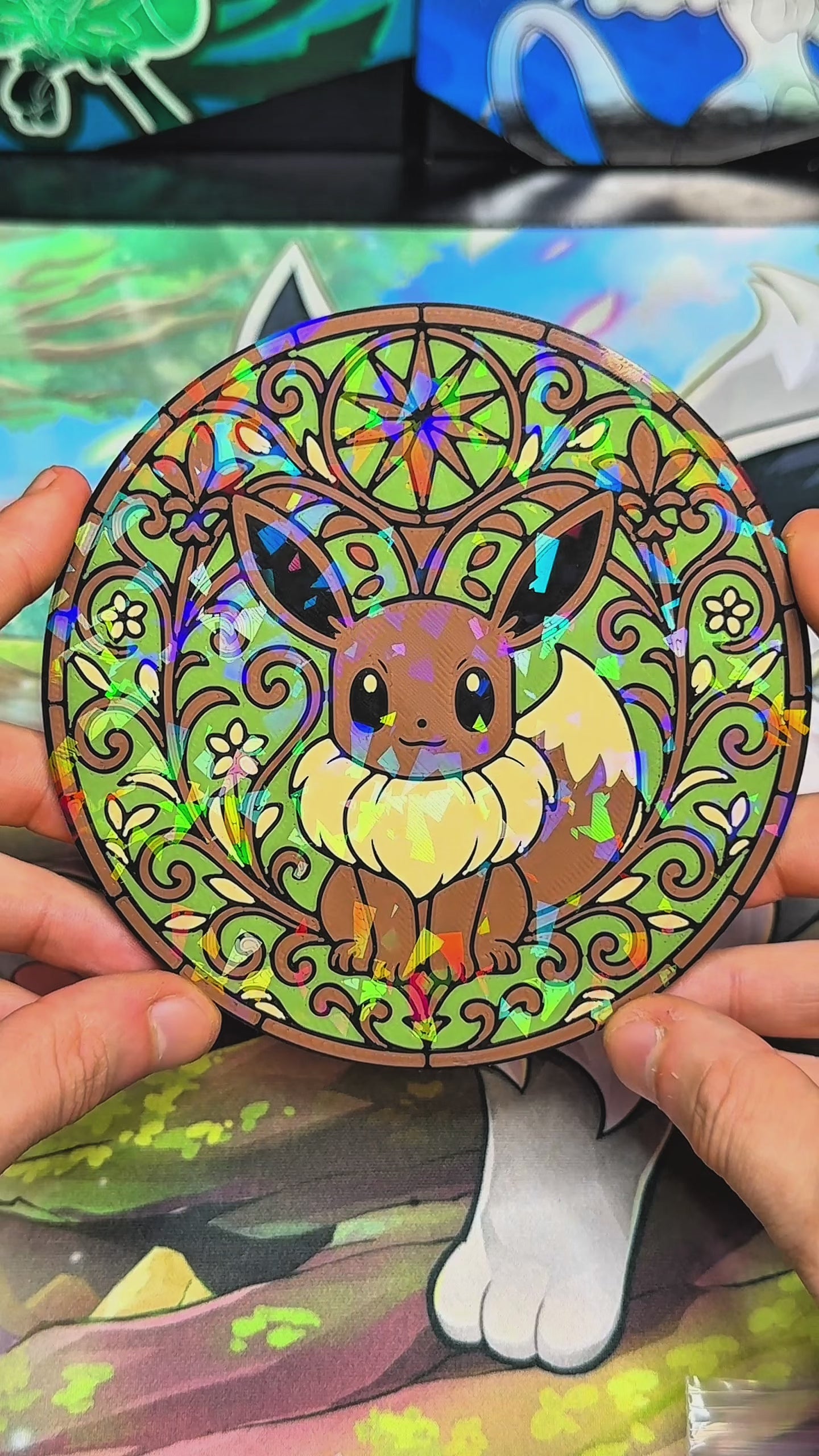 Evoli #133 – Holo Mosaik-Dekoplatte | 3D-Druck | Dekoratives Sammlerstück | Fan-Made